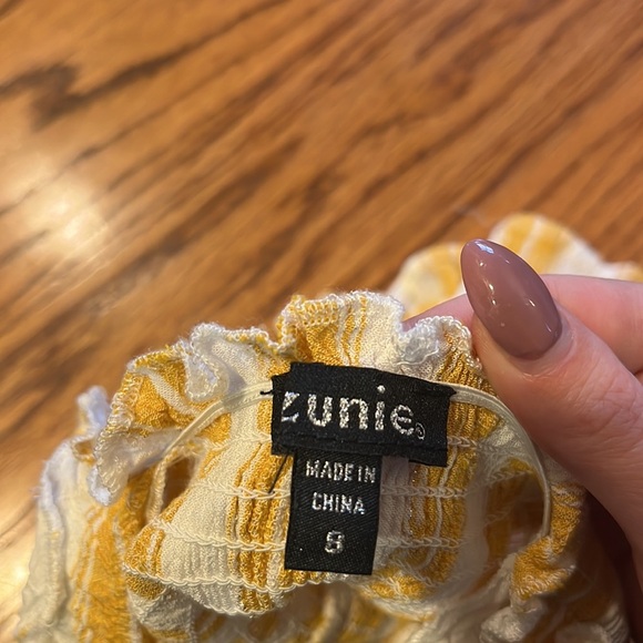 Zunie Girl’s Yellow Striped Flowy Pants Set Size 8 - Picture 4 of 8